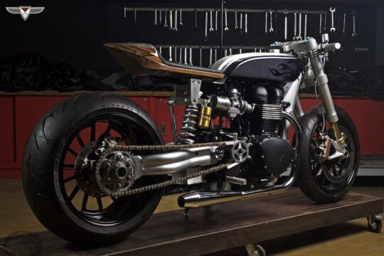 White Collar Triumph Bonneville Custom